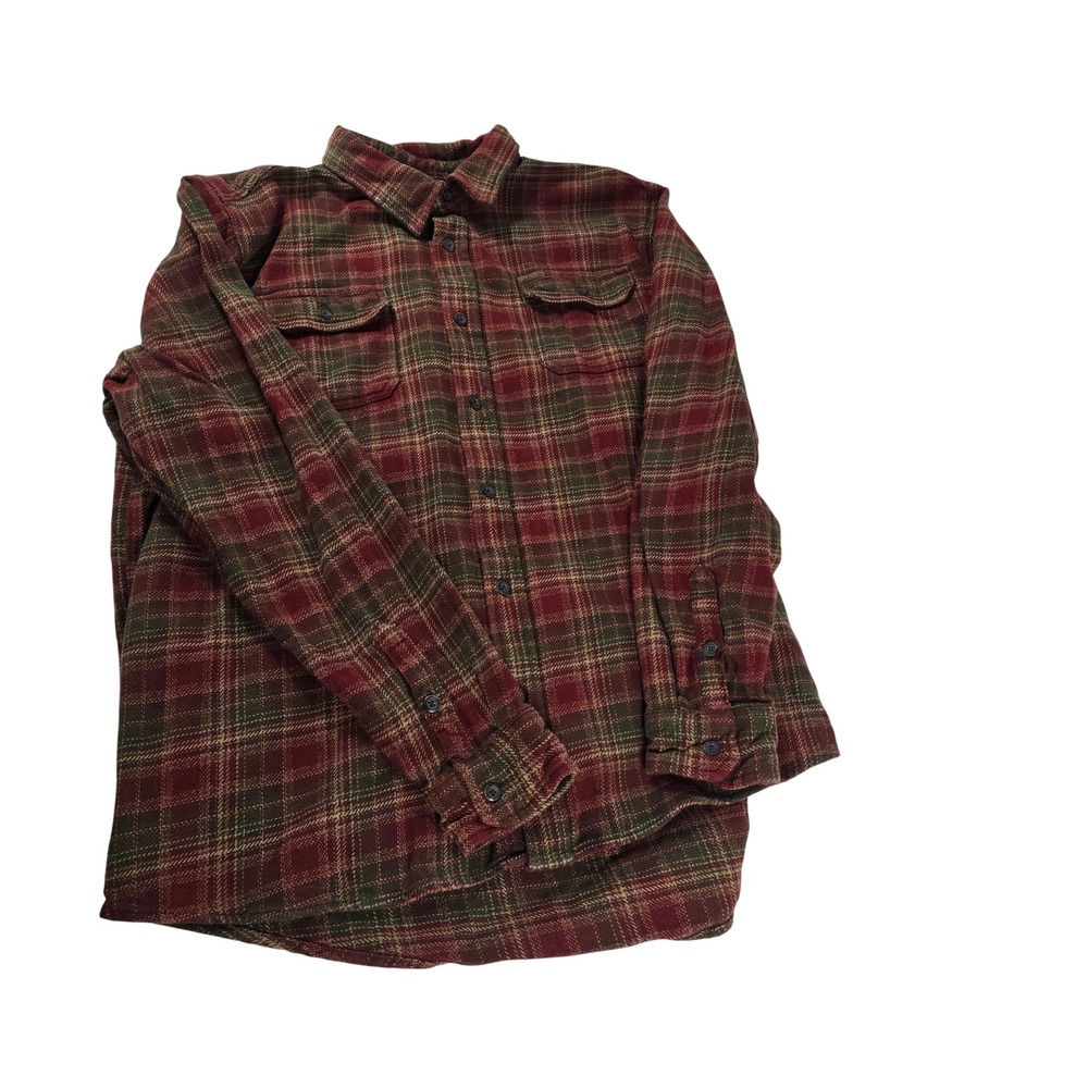 Orvis Classic  Mens XXL Red Green Plaid Cotton Flannel Button Down Shirt‎